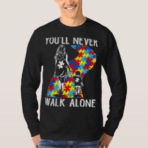 Camiseta Autismo-Youll Nunca Ande Sozinho Autismo Sensibili
