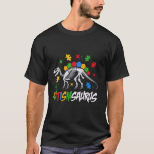 Camiseta Autismsaurus Dinossauro Meninos Crianças Autismo C