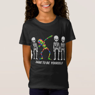 Camiseta Autista   Atreve-Se A Ser Um Esqueleto De Dabbing 