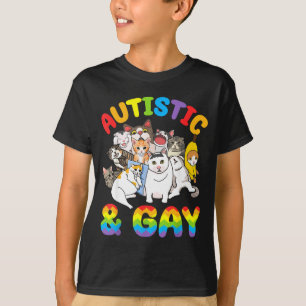Camiseta Autista E Gay Engraçado Chorando Meme Gatos Orgulh