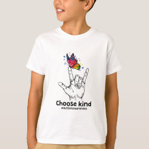 Camiseta Autista   Escolha a borboleta de sensibilização do