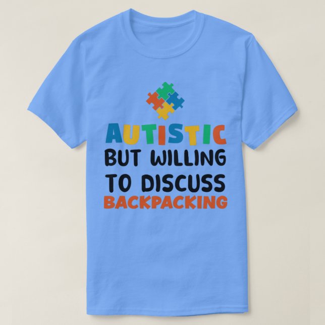 Camiseta Autista, mas disposto a discutir o Autismo de Moch (Frente do Design)