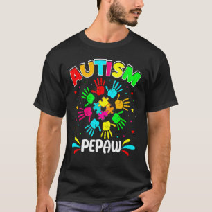 Camiseta Autista Pepaw Quebra-cabeça Suporta Autismo Famili