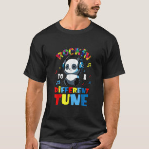 Camiseta Autista   Rockin A Diferente Tune Cute Panda