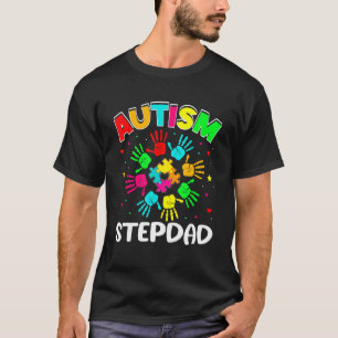 Camiseta Autista Stepdad Quebra-cabeça Suporta Família Auti