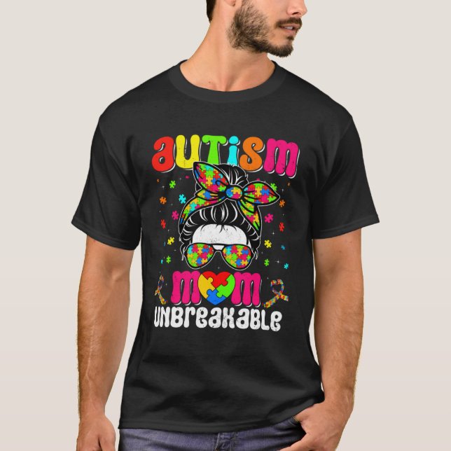 Camiseta Autistic Autism Awareness Mom Life Women Cute Moth (Frente)