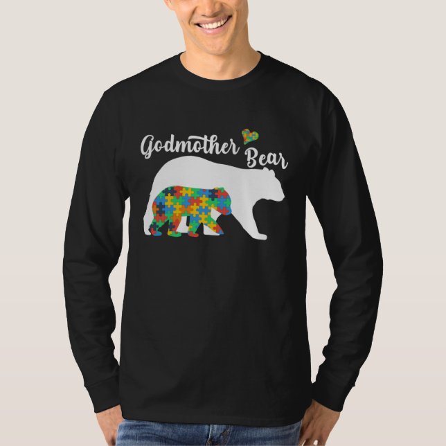 Camiseta Autistic Support Autism Awareness Godmother Bear M (Frente)