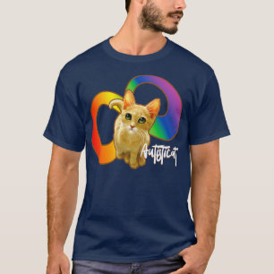 Camiseta Autisticat autista orgulho do gato arco-íris infin