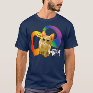 Camiseta Autisticat autista orgulho do gato arco-íris infin