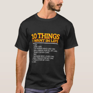Camiseta Auto Aproxima 10 Coisas Que Eu Quero No Presente D