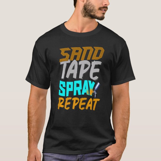 Camiseta Auto Body Painter Sand Tape Spray Auto Body Techni (Frente)