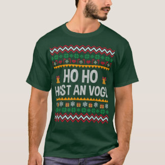 Camiseta Auto-falante alemão de Natal feio Ho Ho Ho Ho Engr