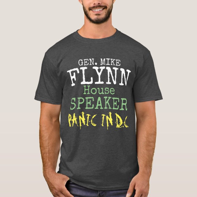 Camiseta Auto-falante do General Mike Flynn do Pânico da Ca (Frente)