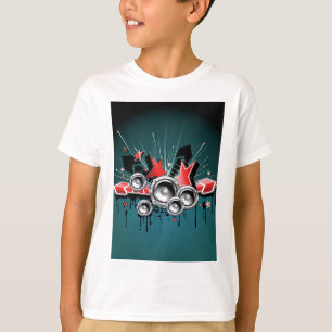 Camiseta Auto-falantes com gráficos de música Áudio