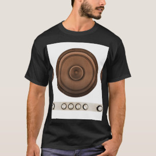 Camiseta Auto-falantes retrorreflectores: castanho, branco