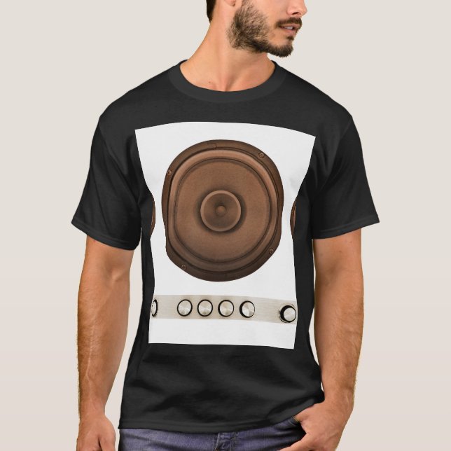 Camiseta Auto-falantes retrorreflectores: castanho, branco  (Frente)