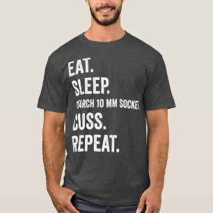 Camiseta Auto Mechanic Funny Garage Fix s Mecânico 10 mm