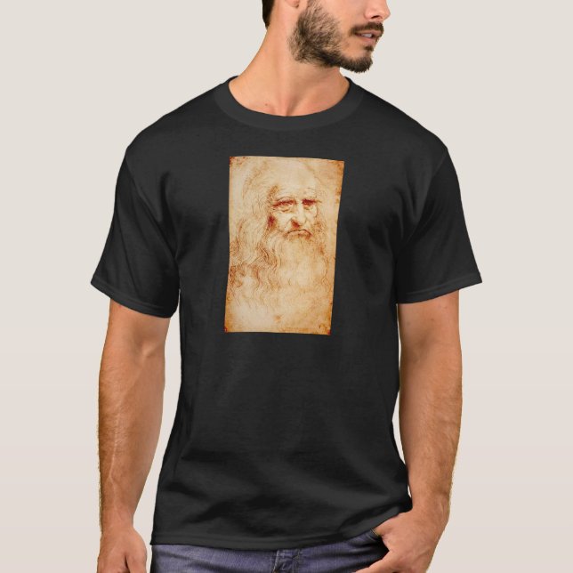 Camiseta Auto-Retrato de Leonardo da Vinci cerca de (Frente)