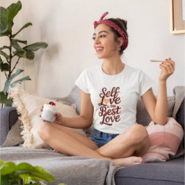 Camiseta Autoamor - Letra Maroon de Cotação Inspirativa