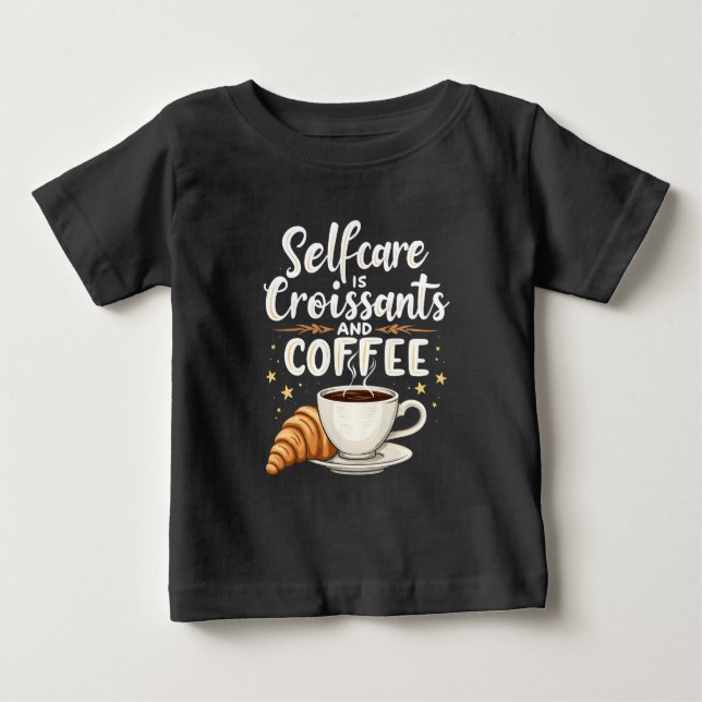 Camiseta Autoatendimento é Croissant e Cafeine Patesry (Frente)