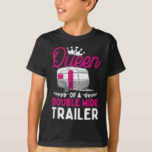 Camiseta Autocarro RV Camping Camper Rainha De Um Double Wi
