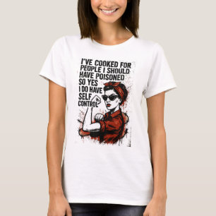 Camiseta Autocontrole – Poder Feminista Retrô Sarcástico