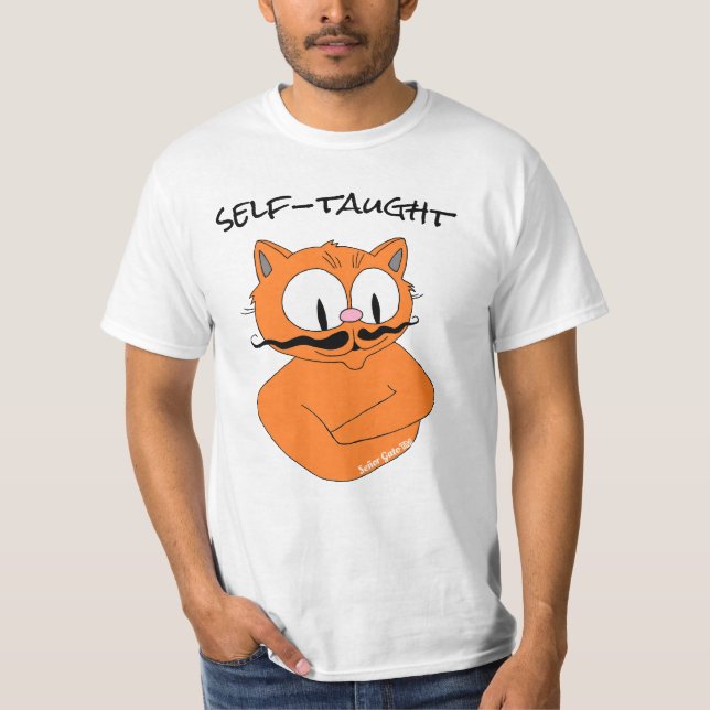 Camiseta Autodidata Cartoon Mustache Señor Gato (Frente)