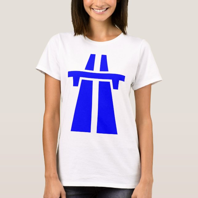Camiseta Autoestrada, Autobahn - Azul (Frente)
