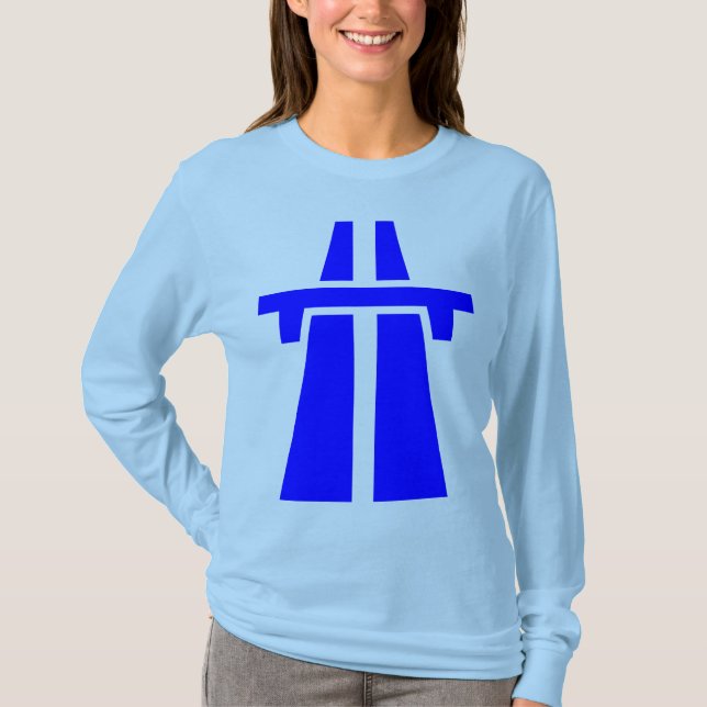 Camiseta Autoestrada, Autobahn - Azul (Frente)