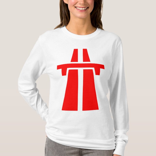 Camiseta Autoestrada, Autobahn - Vermelho (Frente)