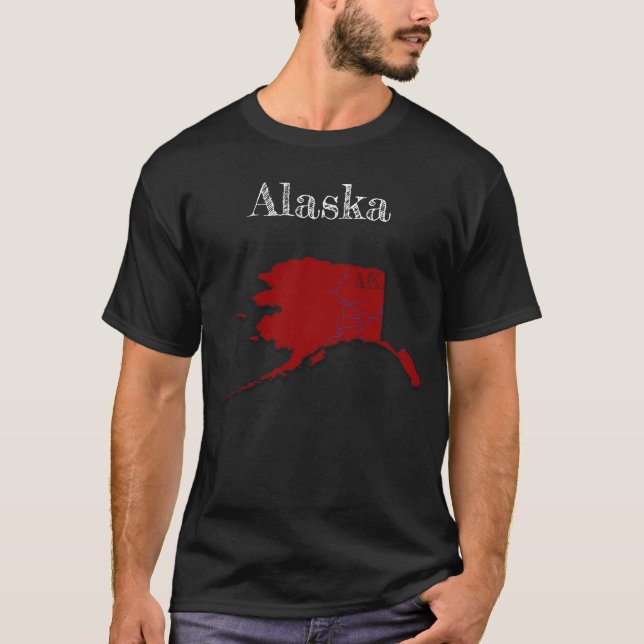 Camiseta Autoestradas do Alasca [Design Berry Red] (Frente)