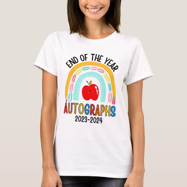 Camiseta Autográficos Do Ano 20232024 Último Dia Da Escola (Frente)