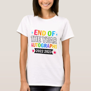 Camiseta Autográficos Do Ano 2023 2024 Último Dia Da Escola