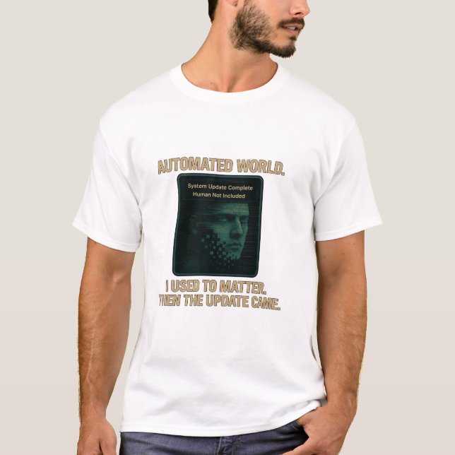 Camiseta Automated World – AI Update Glitchcore (Frente)
