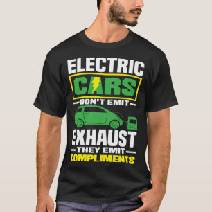 Camiseta Automóveis Elétricos emitem elogios Bateria Elétri