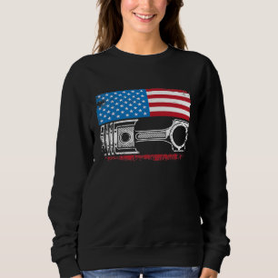 Camiseta Automóveis Mecânicos De Bandeira Americana Vintage