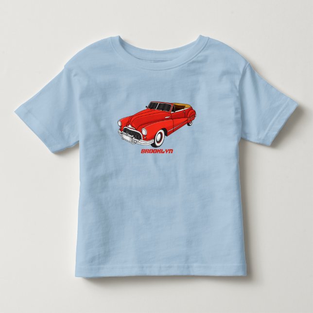 Camiseta Automóvel clássico vermelho 1948 (Frente)