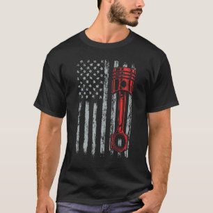 Camiseta Automóvel Entusiasta Americana Flag Pistola Muscul