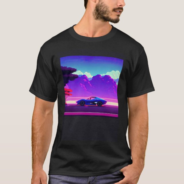 Camiseta Automóvel sintético ultrun retrowave futuresynics  (Frente)