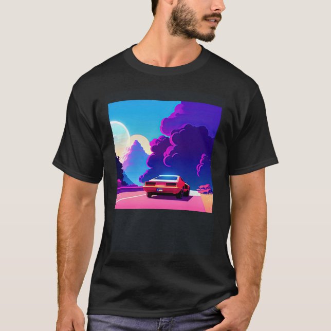 Camiseta Automóvel sintético ultrun retrowave futuresynics  (Frente)