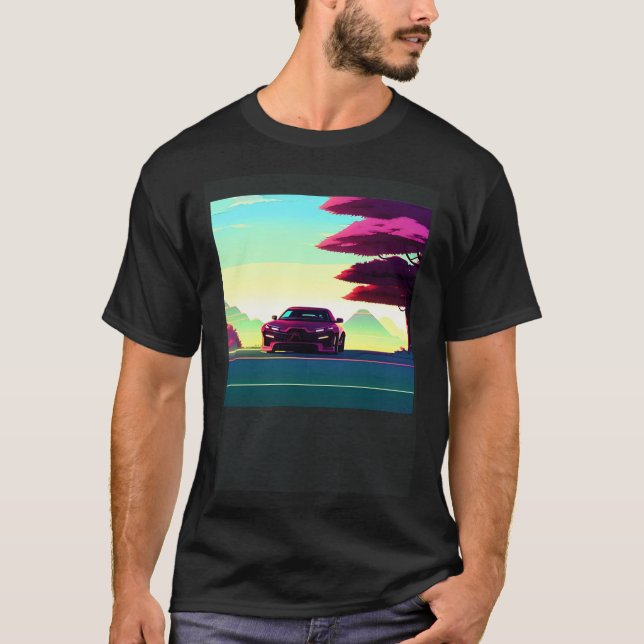 Camiseta Automóvel sintético ultrun retrowave futuresynics  (Frente)