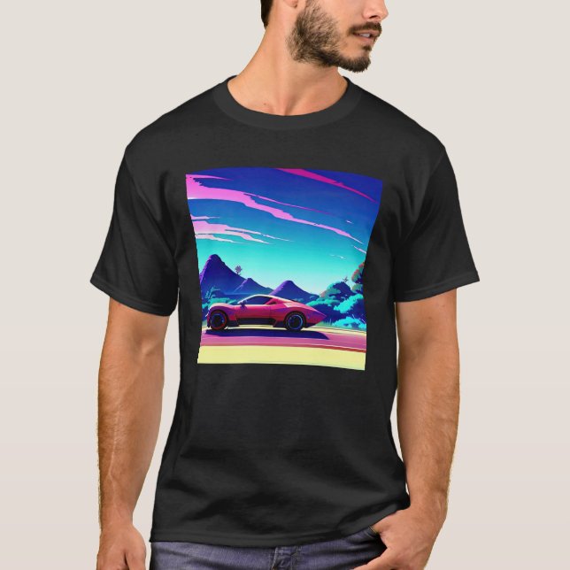 Camiseta Automóvel sintético ultrun retrowave futuresynics  (Frente)