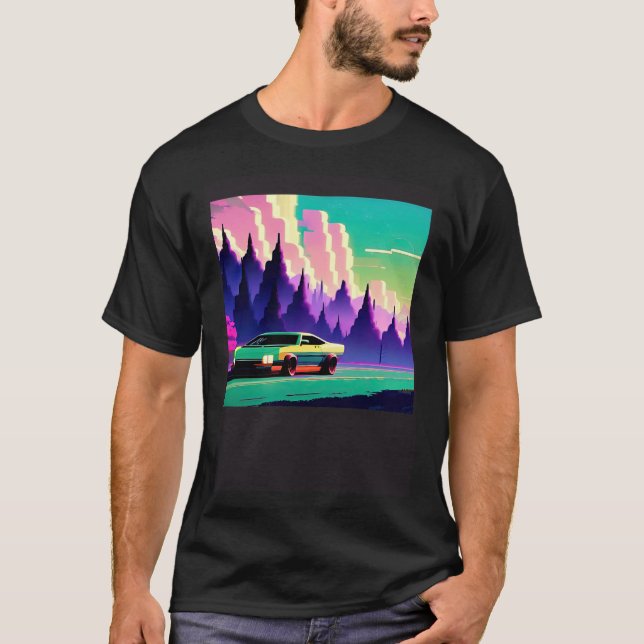 Camiseta Automóvel sintético ultrun retrowave futuresynics  (Frente)