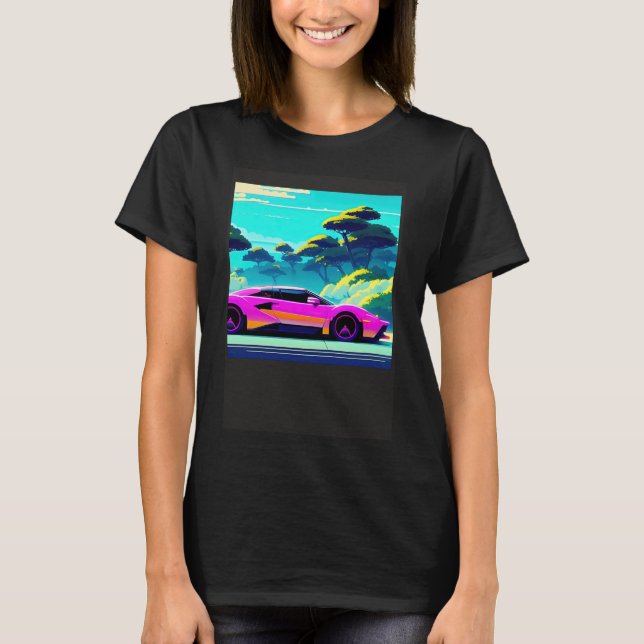 Camiseta Automóvel sintético ultrun retrowave futuresynics  (Frente)