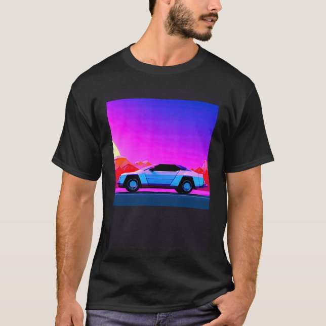 Camiseta Automóvel sintético ultrun retrowave futuresynics  (Frente)