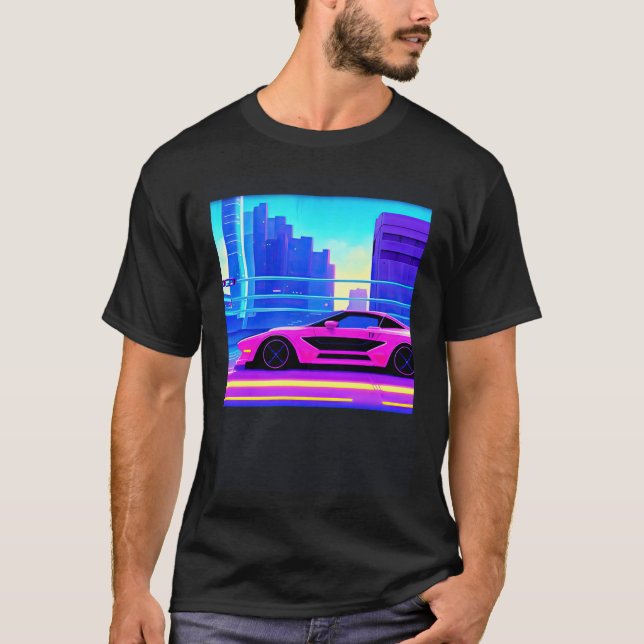 Camiseta Automóvel sintético ultrun retrowave futuresynics  (Frente)