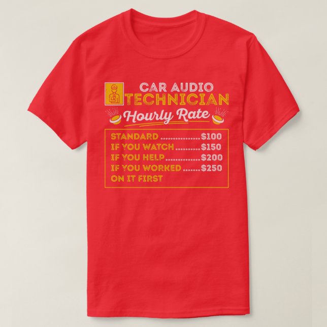 Camiseta Automóvel Técnico de Áudio Automóvel Estéreo (Frente do Design)