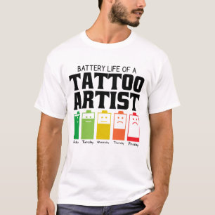 Camiseta Autonomia Da Bateria De Um Artista De Tatuagem