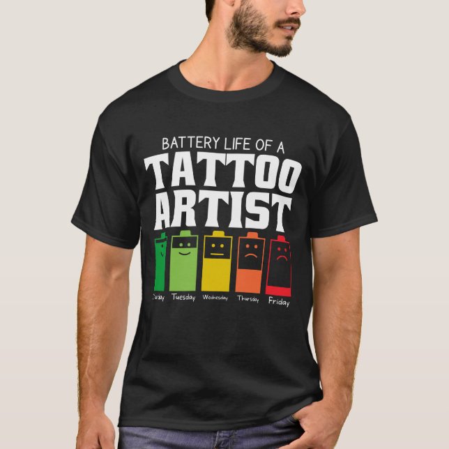 Camiseta Autonomia Da Bateria De Um Artista De Tatuagem (Frente)