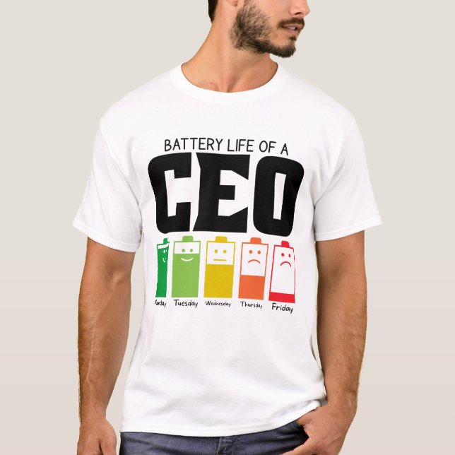 Camiseta Autonomia Da Bateria De Um CEO (Frente)